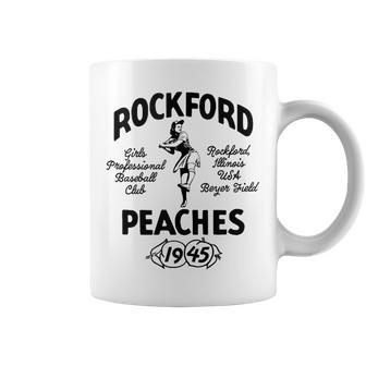 Vintage Rockford Illinois Peaches Defunct Womens Baseball Baseball Funny Gifts Coffee Mug | Mazezy