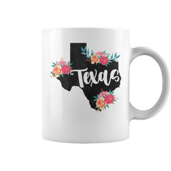 Vintage Texas Home State Map Pride Flowers Retro Rodeo Coffee Mug | Mazezy