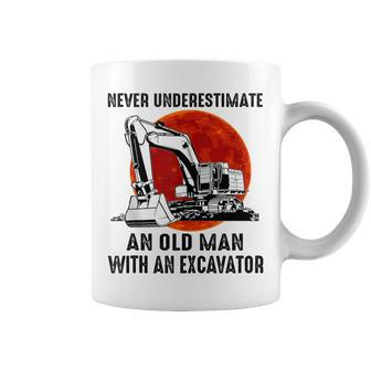 Vintage Never Underestimate An Old Man With An Excavator Coffee Mug - Monsterry AU