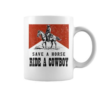 Vintage Western Country Save A Horse Ride A Cowboy Horseback Coffee Mug - Monsterry UK