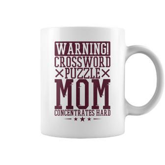 Warning Crossword Puzzle Mom Concentrates Hard Coffee Mug | Mazezy