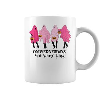 On Wednesday We Wear Pink Ghost Halloween Coffee Mug | Mazezy