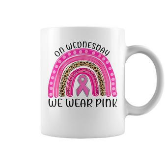 On Wednesday We Wear Pink Rainbow Breast Cancer Fighter Coffee Mug - Thegiftio UK