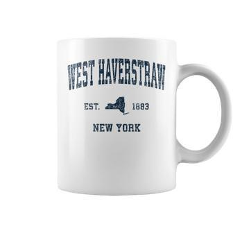 West Haverstraw New York Ny Vintage Sports Navy Print Coffee Mug | Mazezy