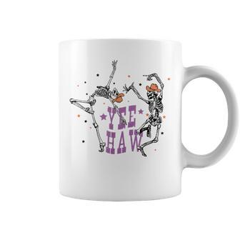 Western Cowboy Yee Haw Dancing Skeleton Yee Haw Howdy Coffee Mug - Seseable