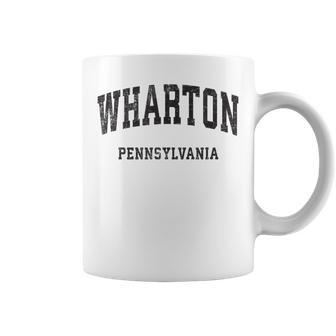 Wharton Pennsylvania Pa Vintage Athletic Sports Design Coffee Mug - Monsterry