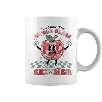 You Make The Whole Class Shimmer Apple Disco-Ball Teacher Coffee Mug - Monsterry UK