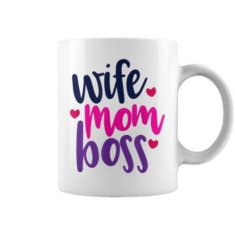 Wife Mom Boss Mom Joke Quote Humor Mother's Day Women Coffee Mug | Mazezy AU