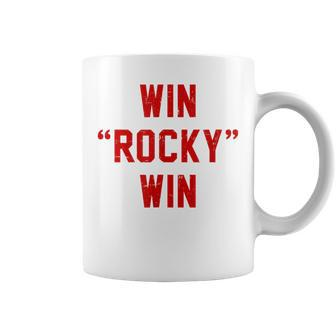 Win Rocky Win Pre-Distessed Font Coffee Mug - Seseable