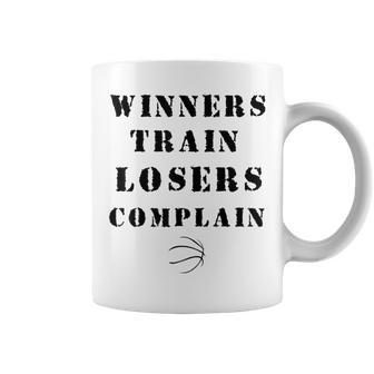 Winners Train Losers Complain Gym Motivation Basketball Coffee Mug | Mazezy