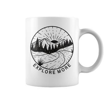 Womens Explore More Vintage Mountains Outdoor Travel Nature Hiking Coffee Mug - Thegiftio UK