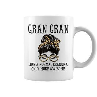 Womens Gran Gran Like A Normal Grandma Only More Awesome Messy Bun Coffee Mug - Thegiftio UK