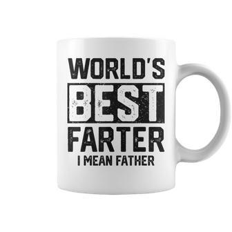 Worlds Best Farter I Mean Father Mens Fathers Day Cool Dad Coffee Mug | Mazezy