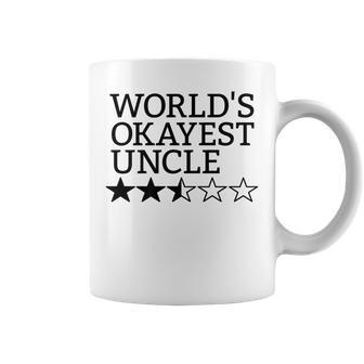 Worlds Okayest Uncle Gift Funny Worlds Okayest Uncle Coffee Mug | Mazezy