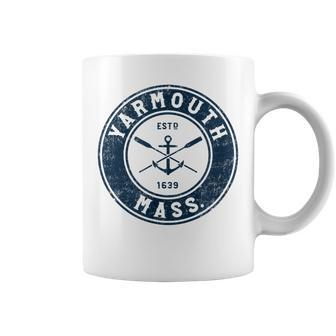 Yarmouth Massachusetts Ma Vintage Boat Anchor & Oars Coffee Mug | Mazezy
