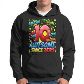 10Th Birthday Comic Style Awesome Since 2013 10 Year Old Boy Hoodie - Seseable