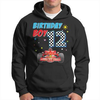 12Th Twelfth Happy Birthday Racing Car Boy 12 Year Old Kid Racing Funny Gifts Hoodie | Mazezy
