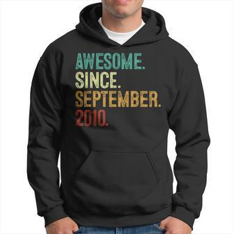 13 Year Old Awesome Since September 2010 13Th Birthday Hoodie - Monsterry