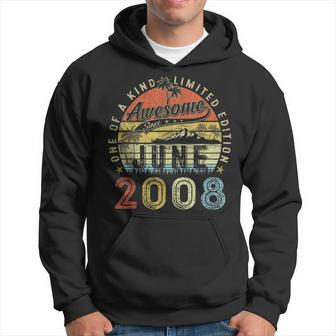 15 Year Old Awesome Since June 2008 15Th Birthday Hoodie | Mazezy