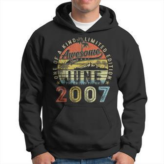 16 Year Old Awesome Since June 2007 16Th Birthday Hoodie | Mazezy