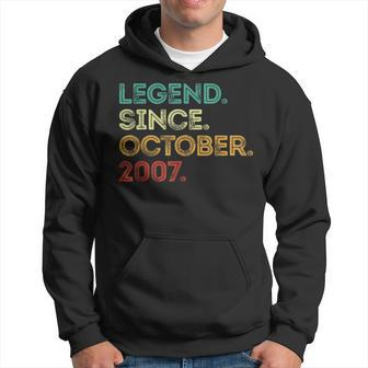 16 Years Old Legend Since October 2007 16Th Birthday Hoodie - Monsterry