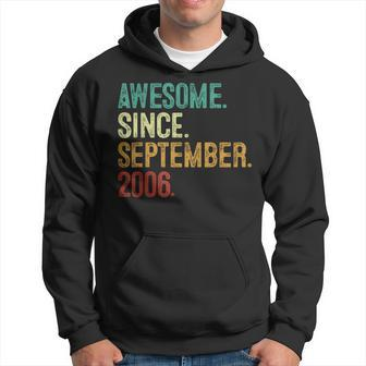 17 Year Old Awesome Since September 2006 17Th Birthday Hoodie - Seseable