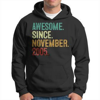 18 Year Old Awesome Since November 2005 18Th Birthday Hoodie | Mazezy
