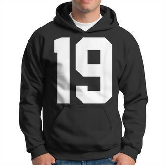 19 Team Sports Jersey Number Front & Back Player Fan Hoodie | Mazezy