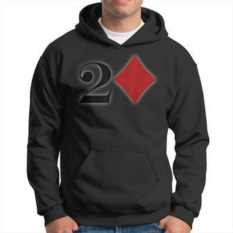 2 Two Of Diamonds Casino Lucky Number Playing Cards Hoodie | Mazezy