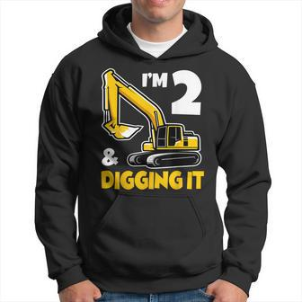 Im 2 Year Old Gift Excavator Construction 2Nd Birthday Boy Hoodie - Seseable