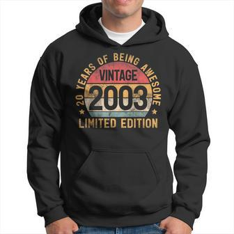 20Th Birthday Vintage 2003 Men Turning 20 Bday 20 Years Old Hoodie | Mazezy