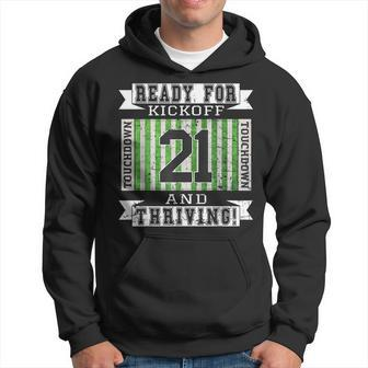 21St Football Birthday Party 21 Years Old Football Fan Hoodie