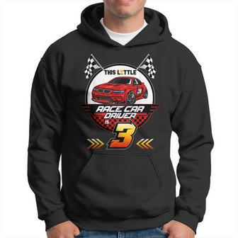 3 Year Old Race Car Birthday 3Rd Racing Party Racing Funny Gifts Hoodie | Mazezy