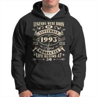 30Th Birthday 30 Years Old Legends Born September 1993 Hoodie - Seseable