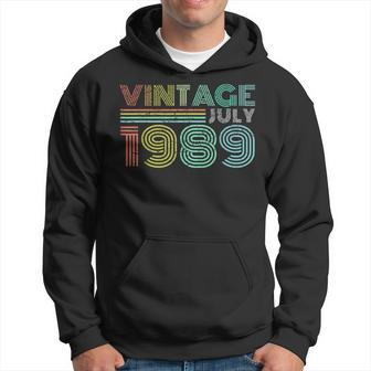 30Th Birthday Gift Vintage July 1989 Thirty Years Old 30Th Birthday Funny Gifts Hoodie | Mazezy