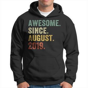 4 Year Old 4Th Birthday Boys Awesome Since August 2019 Hoodie - Monsterry AU