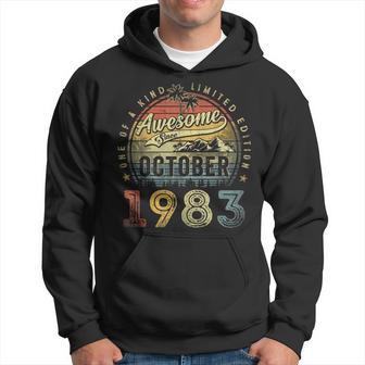 40 Year Old Awesome Since October 1983 40Th Birthday Hoodie - Thegiftio UK