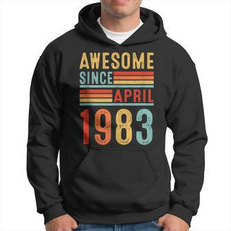 40 Year Old Awesome Since April 1983 Gifts 40Th Birthday Men Hoodie - Seseable