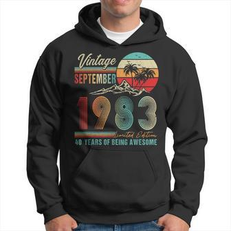 40 Years Old 40Th Birthday Decoration Vintage September 1983 Hoodie | Mazezy