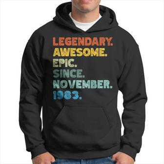 40Th Birthday Legendary Awesome Epic Since November 1983 Hoodie | Mazezy
