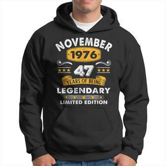 47 Years Old Legend Since November 1976 47Th Birthday Hoodie | Mazezy