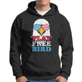 4Th Of July American Flag Bald Eagle Mullet Play Free Bird Hoodie | Mazezy