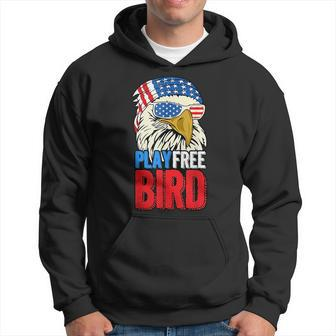 4Th Of July American Flag Bald Eagle Mullet Play Free Bird Mullet Funny Gifts Hoodie | Mazezy