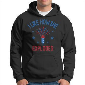 4Th Of July I Like How She Explodes Firework Vintage Couple Hoodie - Monsterry AU