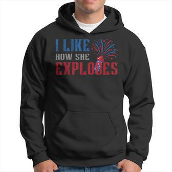 4Th Of July I Like How She Explodes Vintage Firework Couple Hoodie - Monsterry CA
