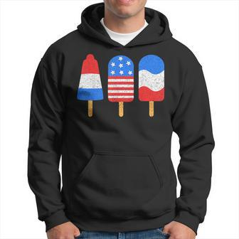 4Th Of July Ice Pops Red White Blue American Flag Patriotic Hoodie | Mazezy