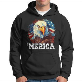4Th Of July Merica Bald Eagle Usa Patriotic American Flag Hoodie | Mazezy