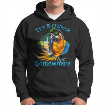 It Is 5 O'clock Somewhere Drinking Parrot Hoodie - Seseable