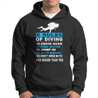 5 Rules Of Diving Scuba Diving Diver Hoodie | Mazezy