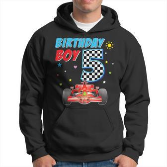 5Th Fifth Happy Birthday Racing Car Boy 5 Year Old Kid Racing Funny Gifts Hoodie | Mazezy
